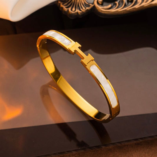 H Thin White Bracelets